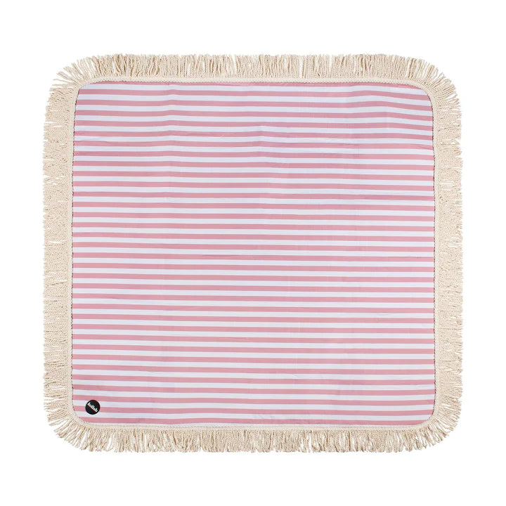 Fringed Picnic Rug Rose Stripe