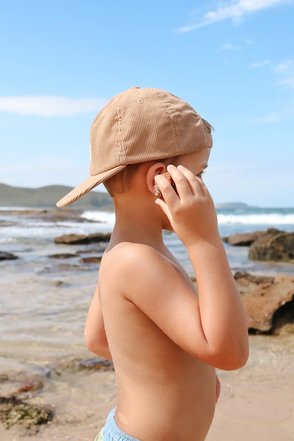 Kids Corduroy Cap Tan