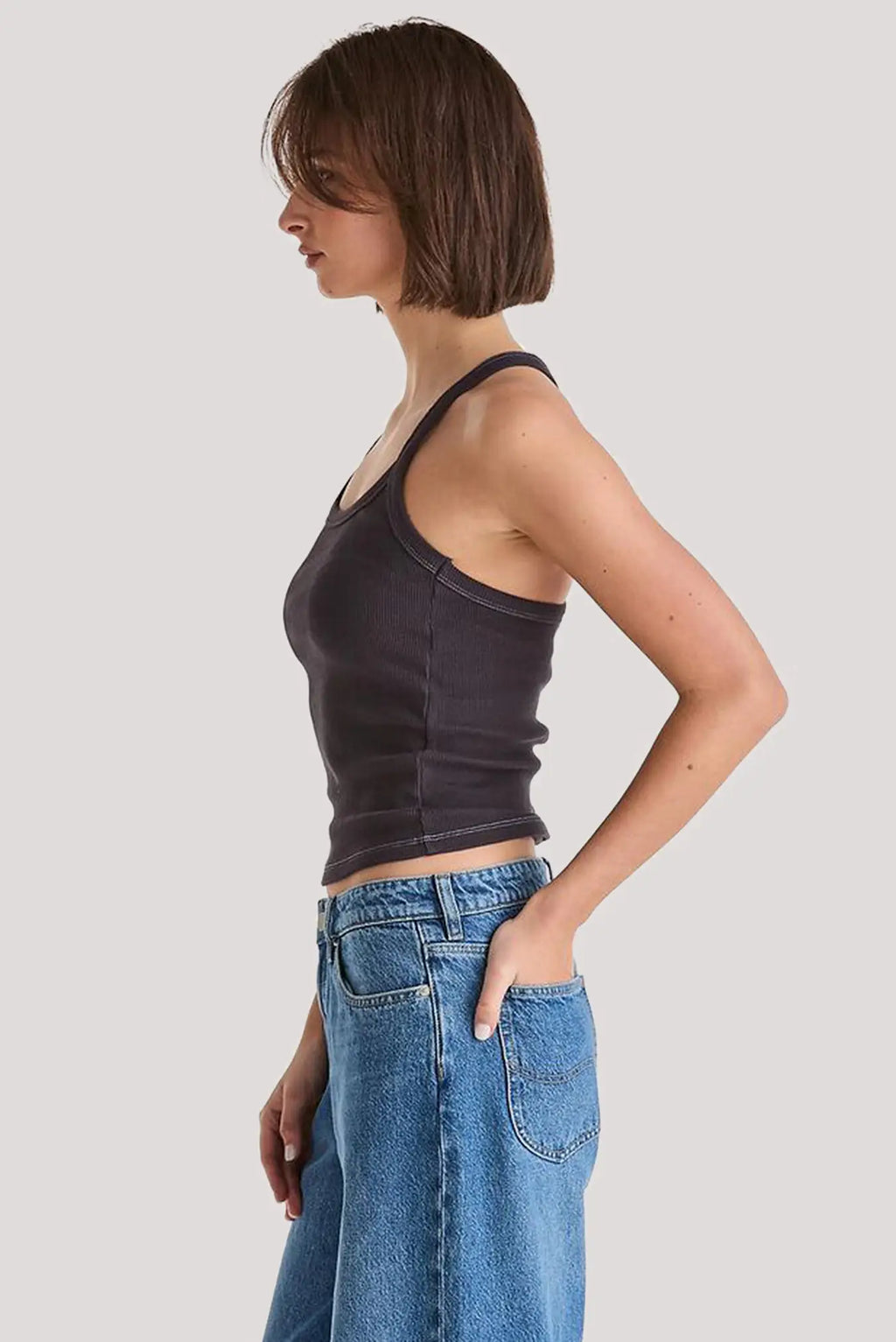 Lee Asymm Cami Charcoal