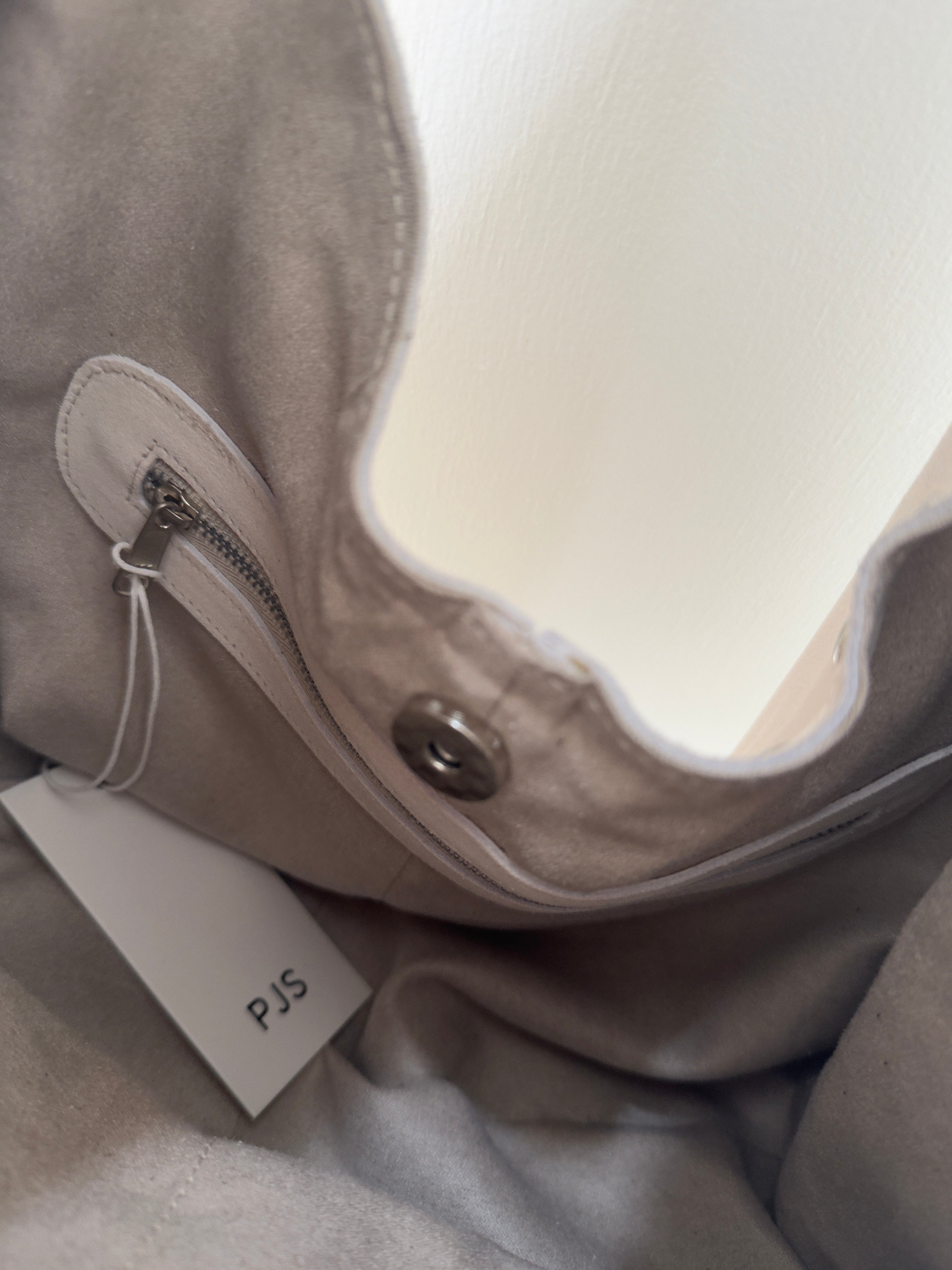 Large Suede Stud Bag Ivory