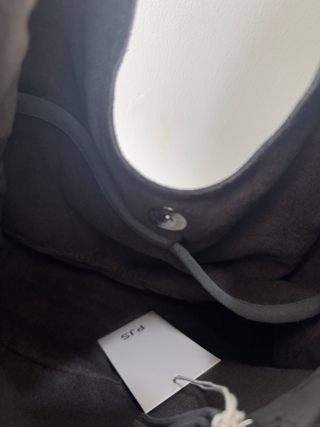Leather Suede Stud Bag Grey