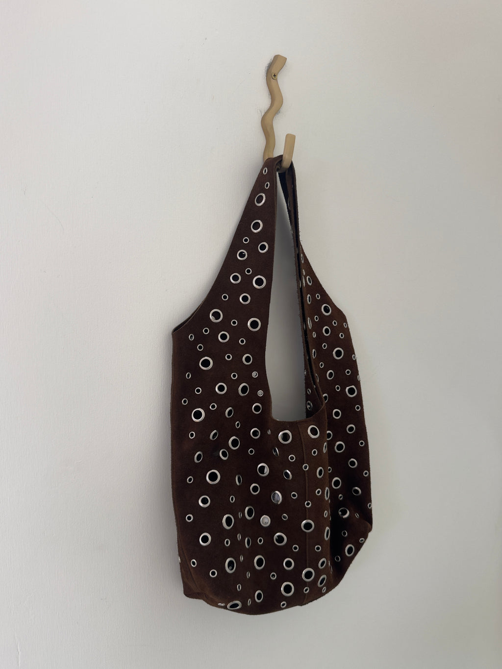 Floppy Leather Suede Bag Choc