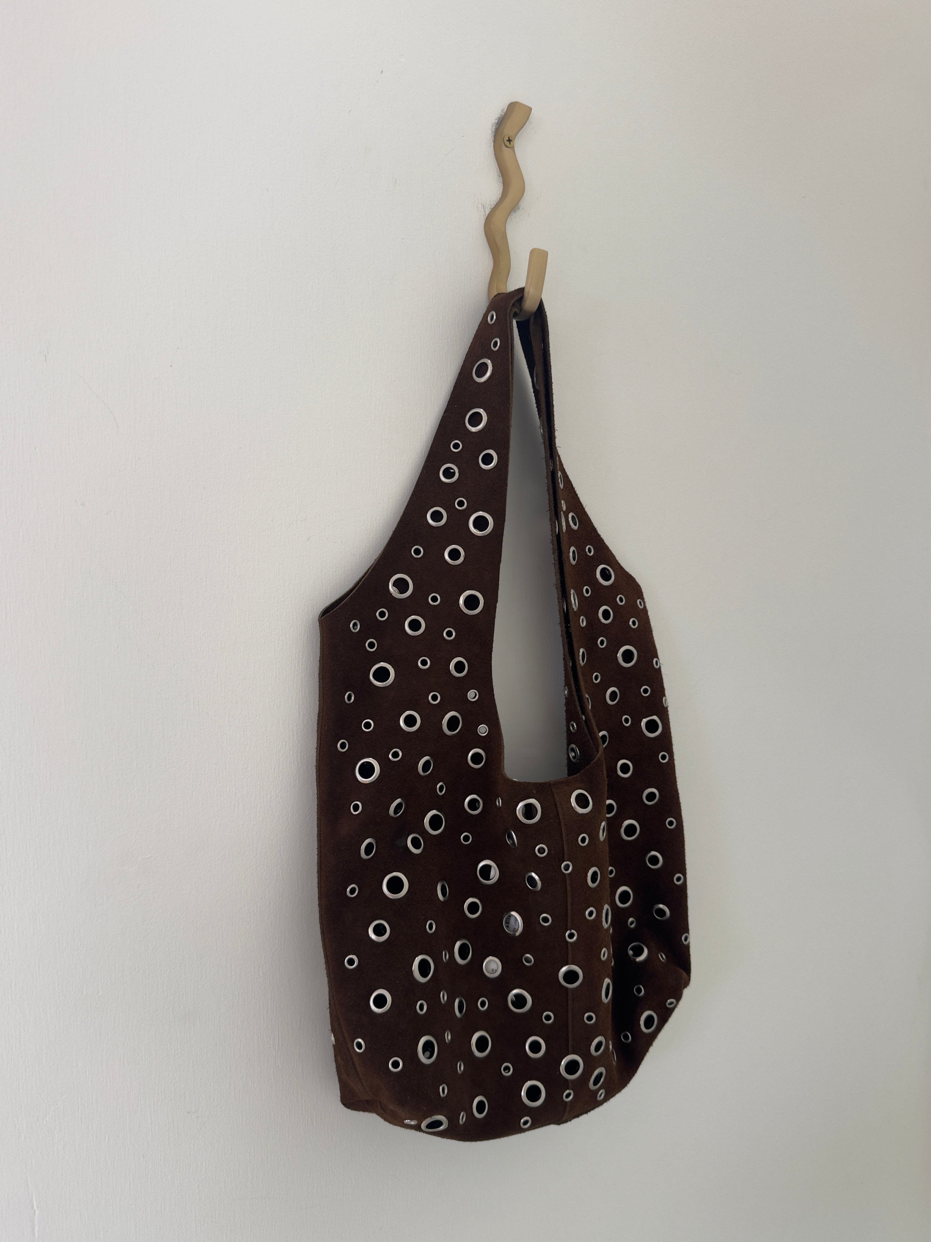 Floppy Leather Suede Bag Choc