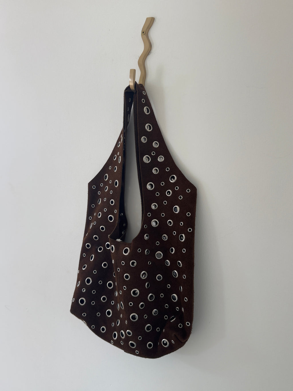 Floppy Leather Suede Bag Choc