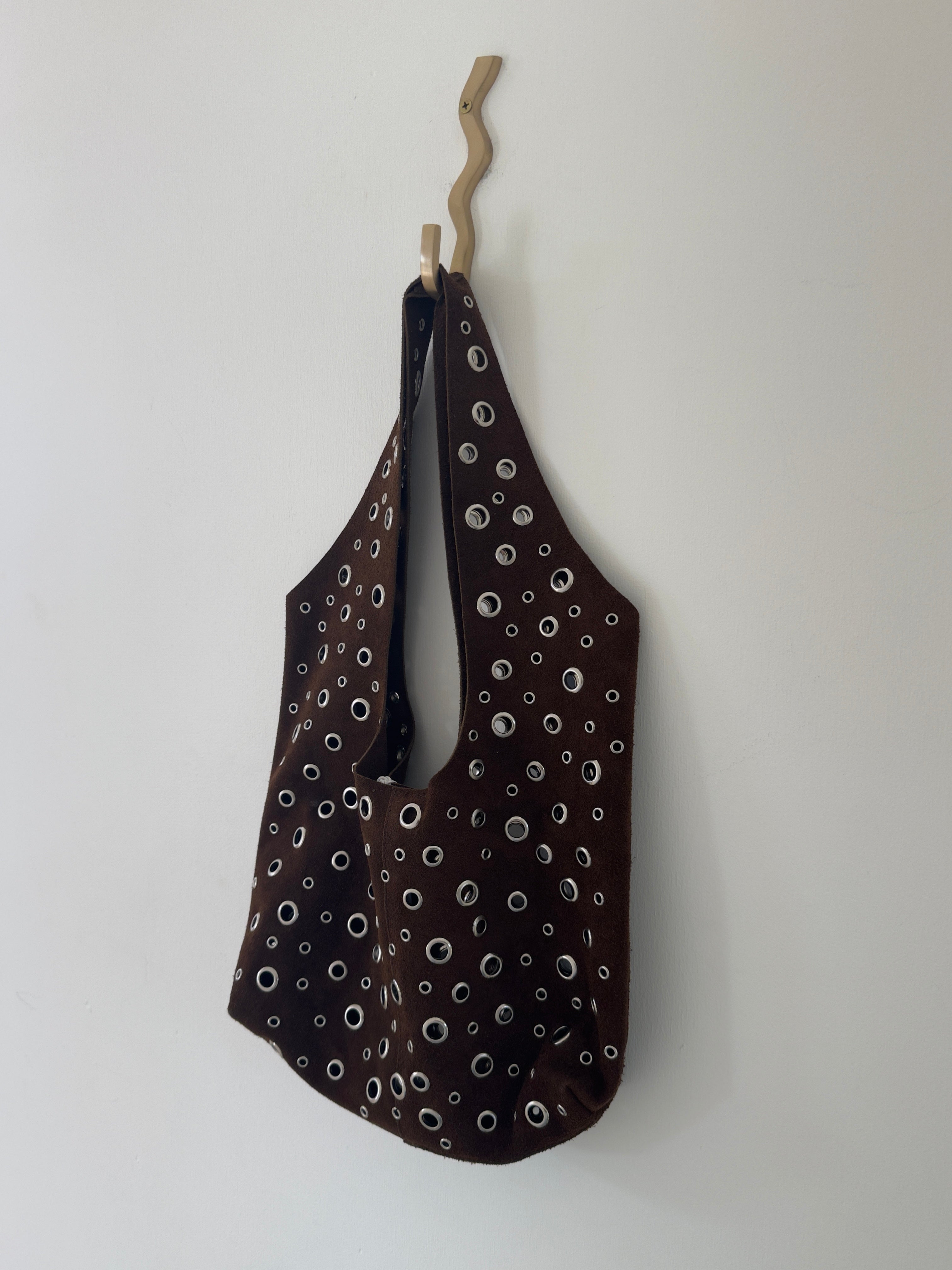 Floppy Leather Suede Bag Choc