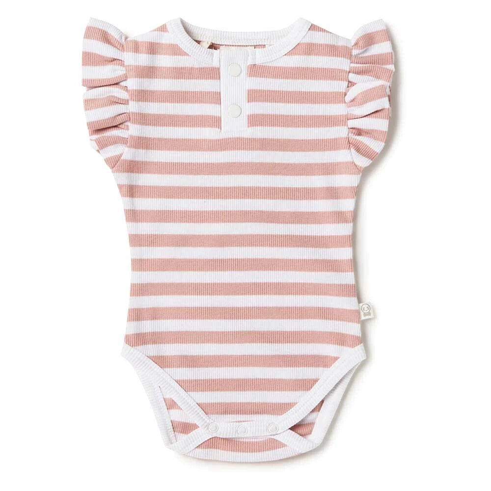 Rose Milk Stripe SS Bodysuit