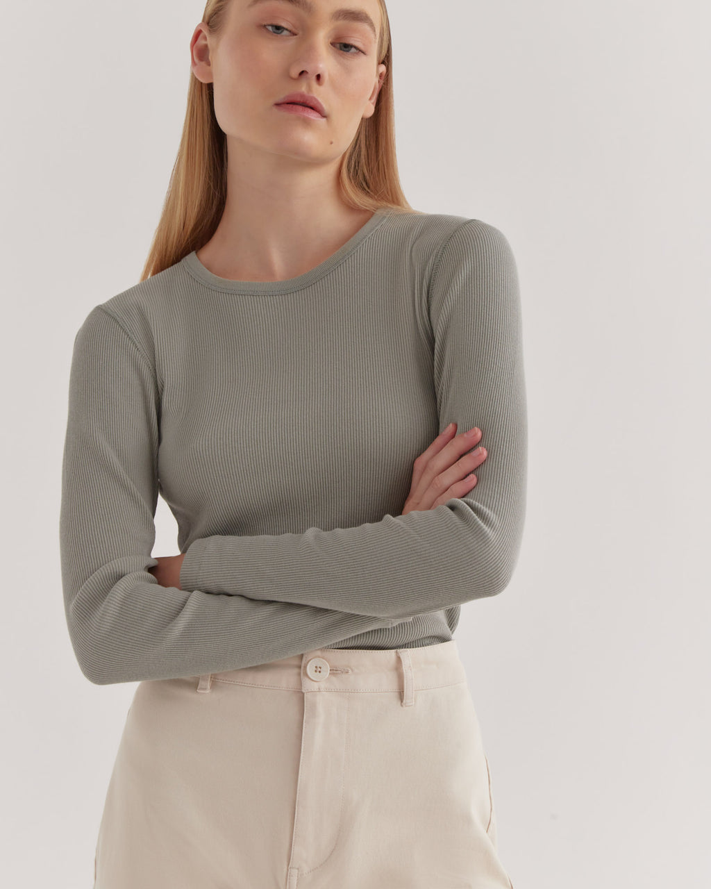 Aura LS Tee Green Fog