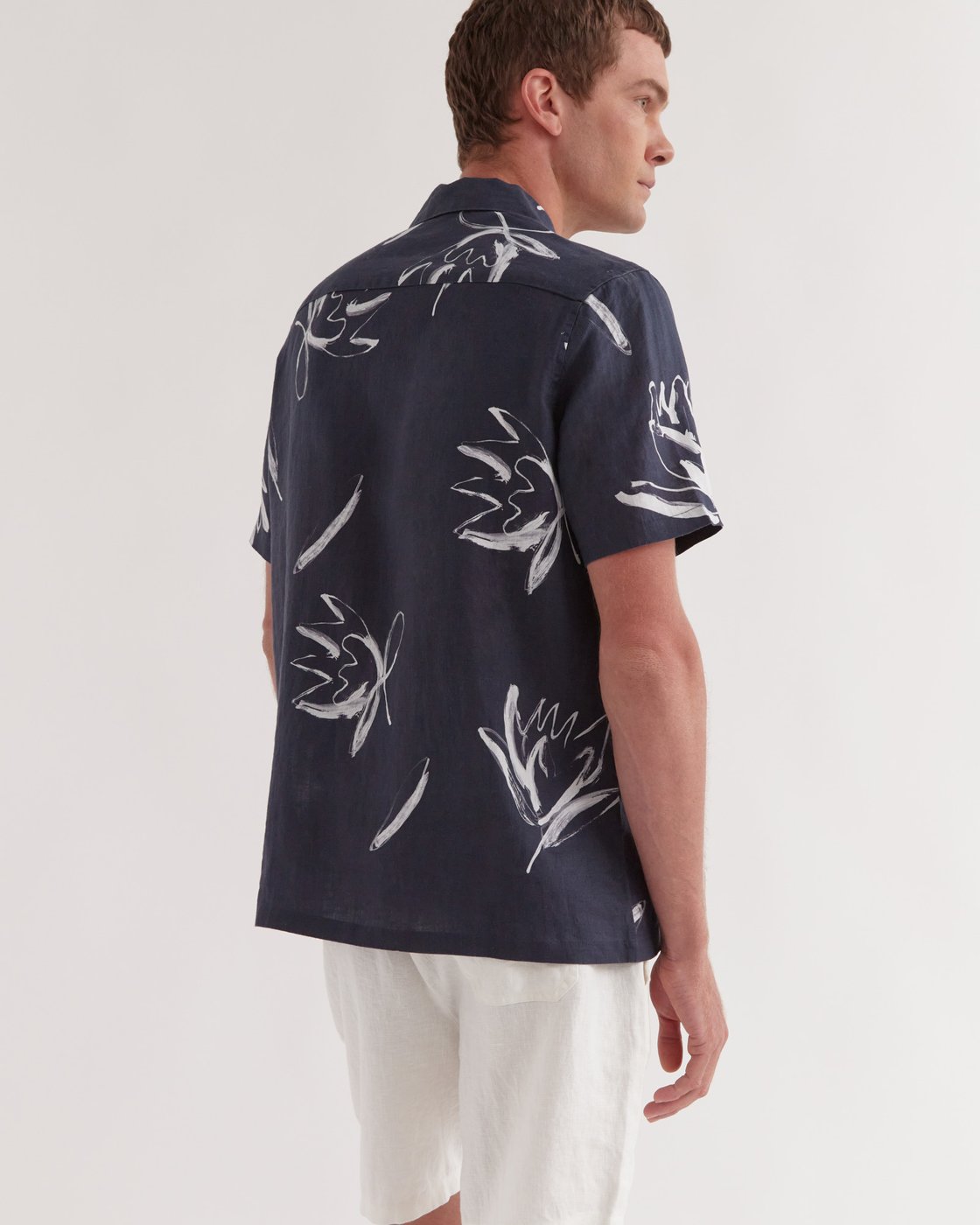 Mens Campo Linen Shirt Native Print