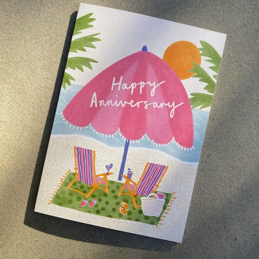 Happy Anniversary Beach Card