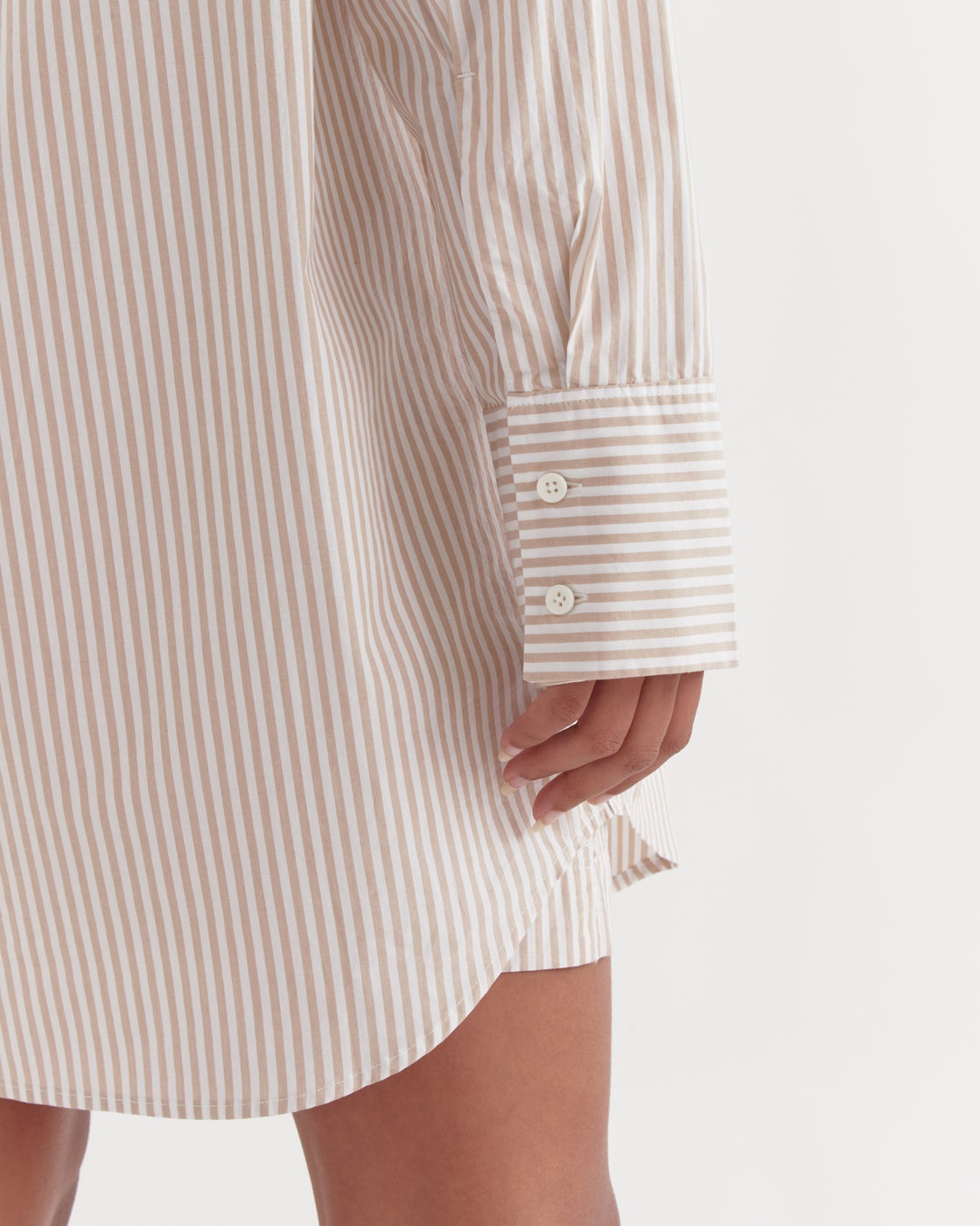 Riley Shirt Almond Stripe