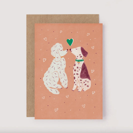Dogs Kissing Card