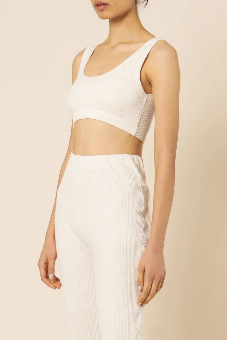 Rib Crop Cream Marle