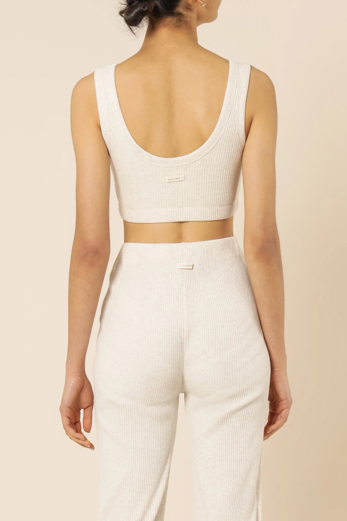 Rib Crop Cream Marle