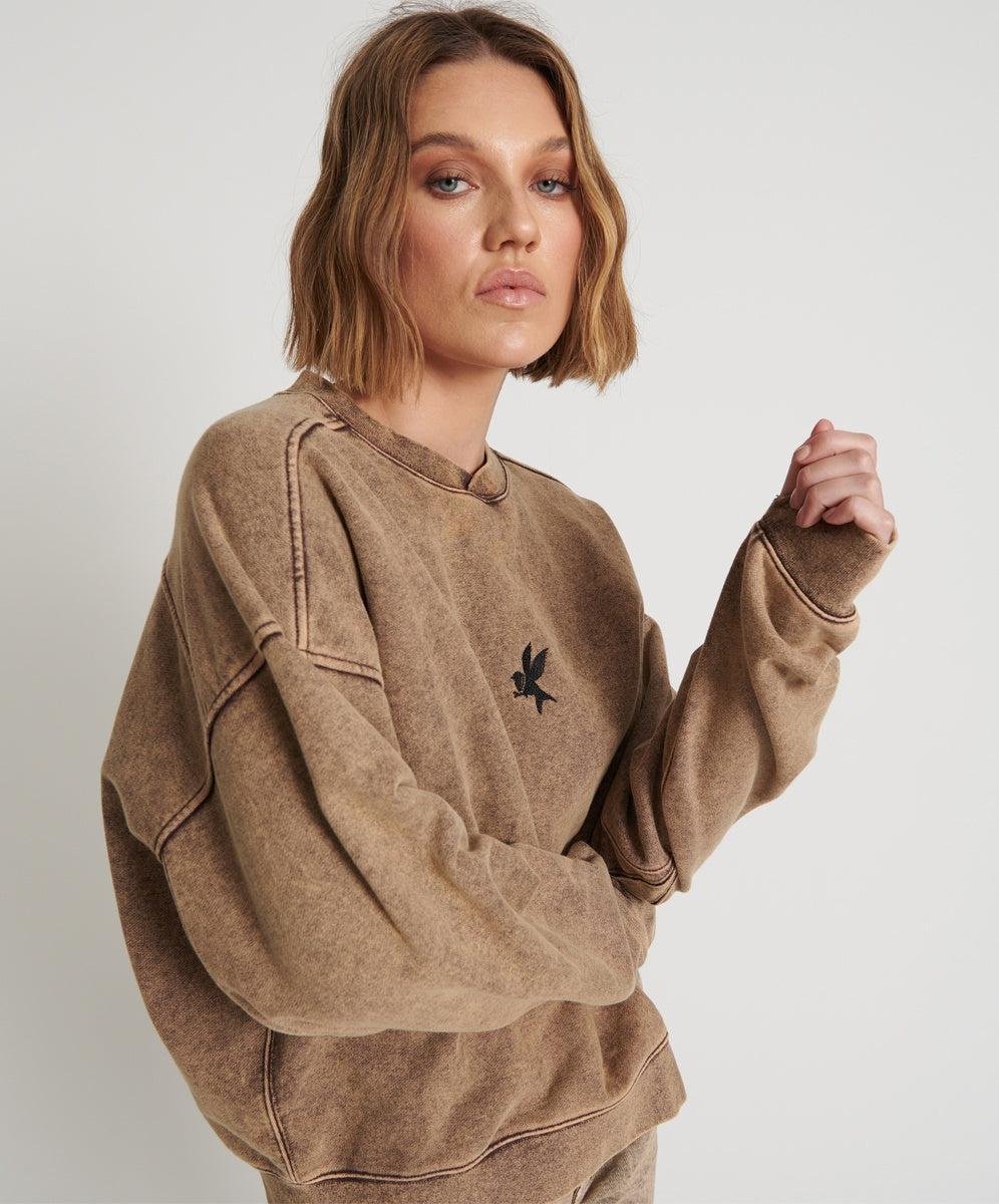 Rust Bower Bird Retro Sweater