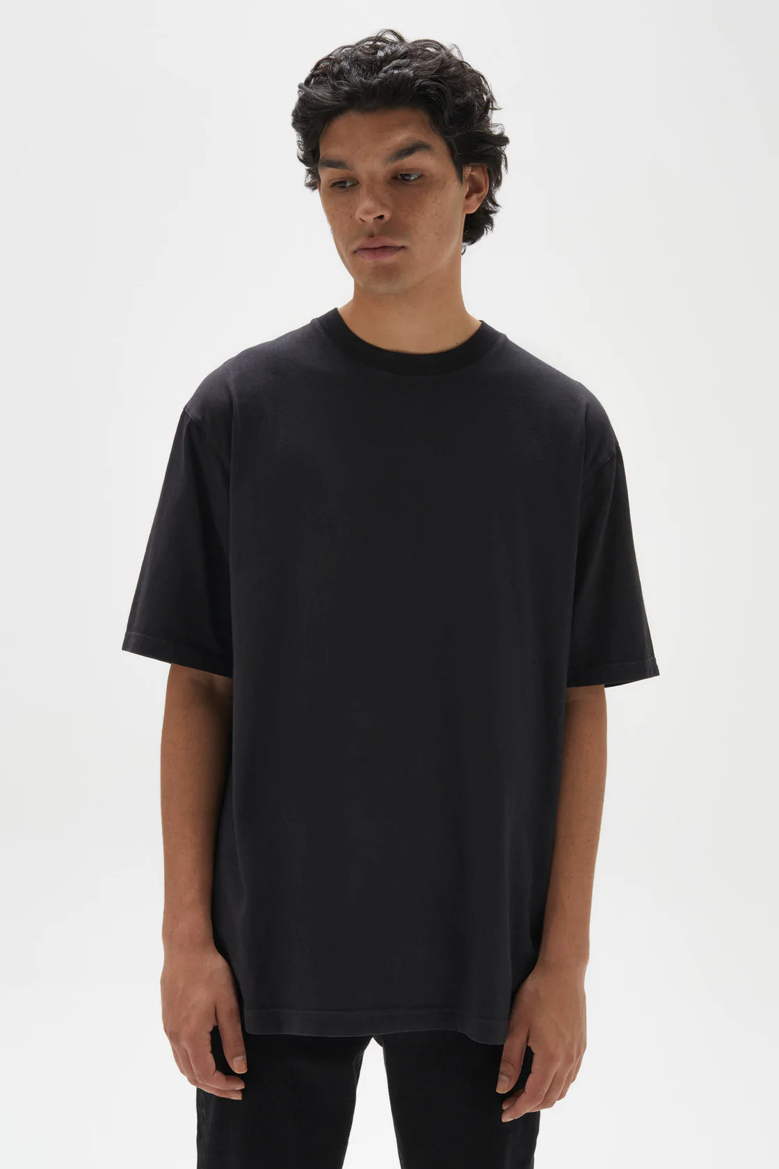 Mens Oversized Tee Washed Black