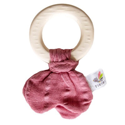 Natural Rubber Teether Pink Tie