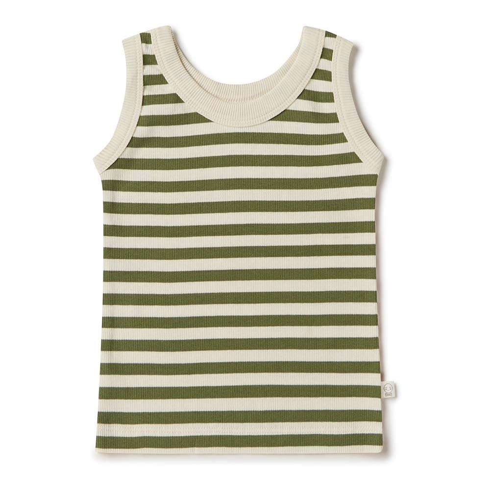Olive Stripe Singlet