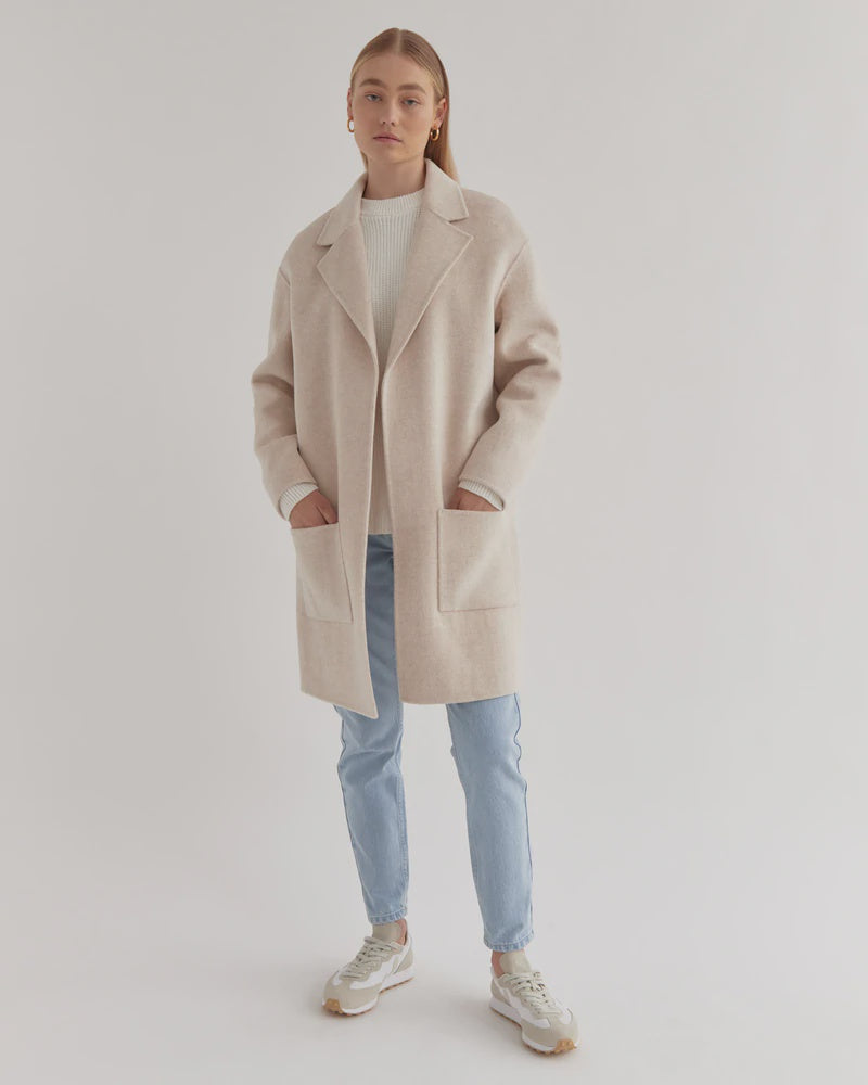 Single Breasted Coat Oat Marle