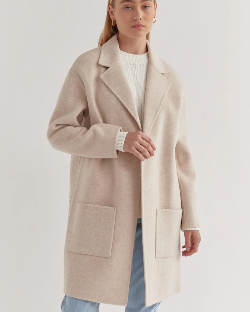 Single Breasted Coat Oat Marle