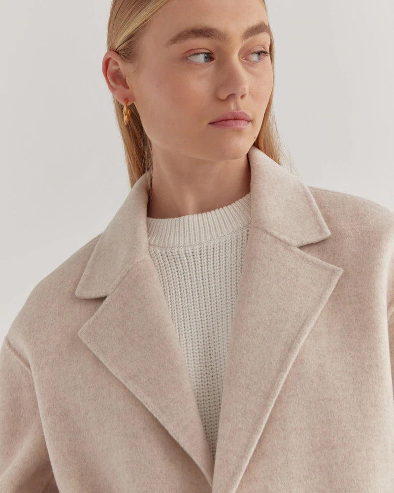 Single Breasted Coat Oat Marle