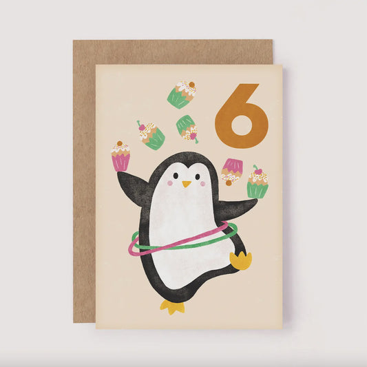 SIX Penguin Bday Card