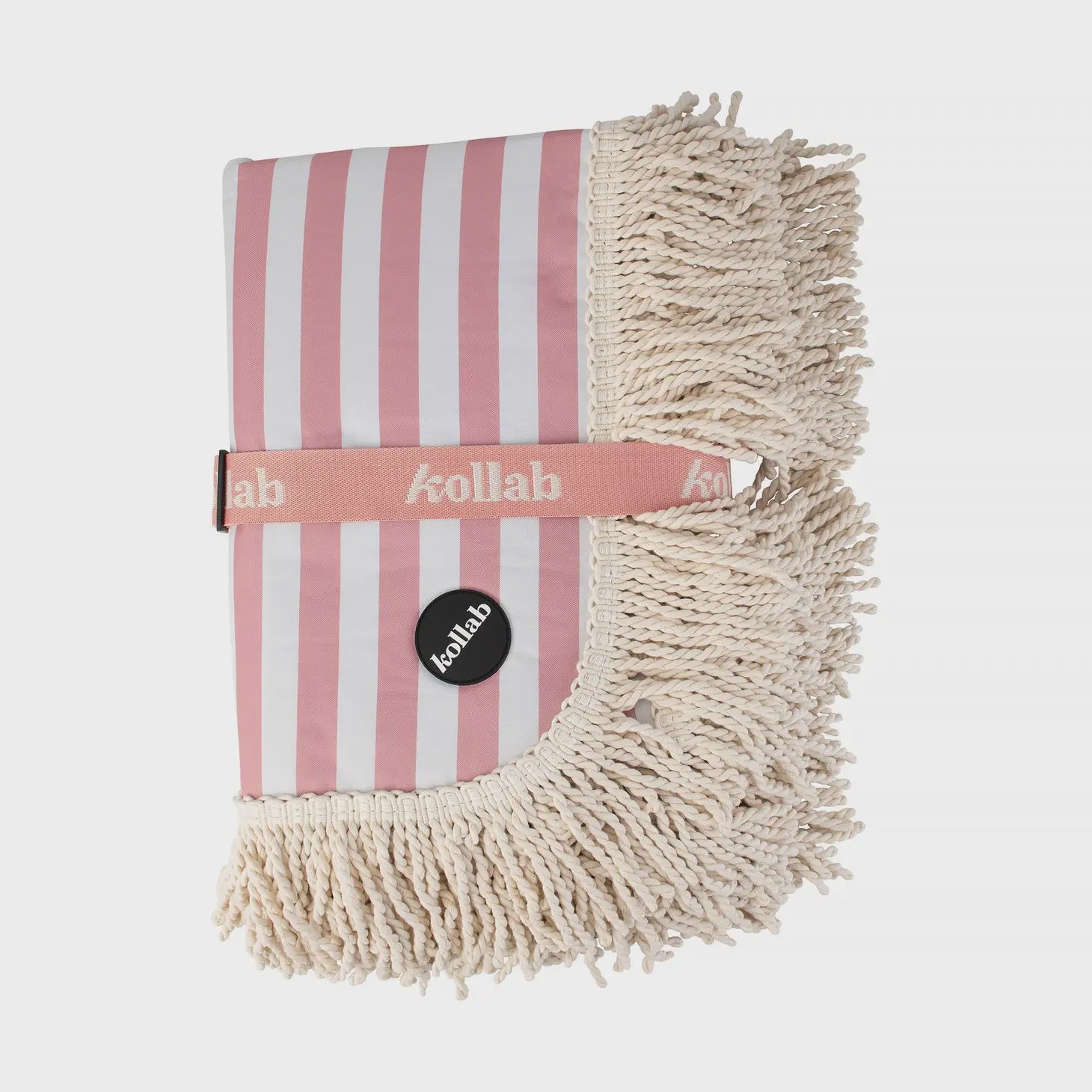 Fringed Picnic Rug Rose Stripe