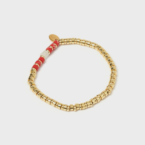 Capri Gold Bracelet Red