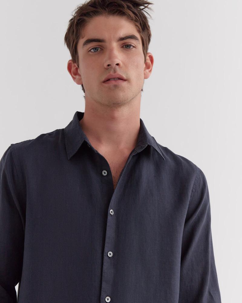 Mens Casual LS Shirt True Navy