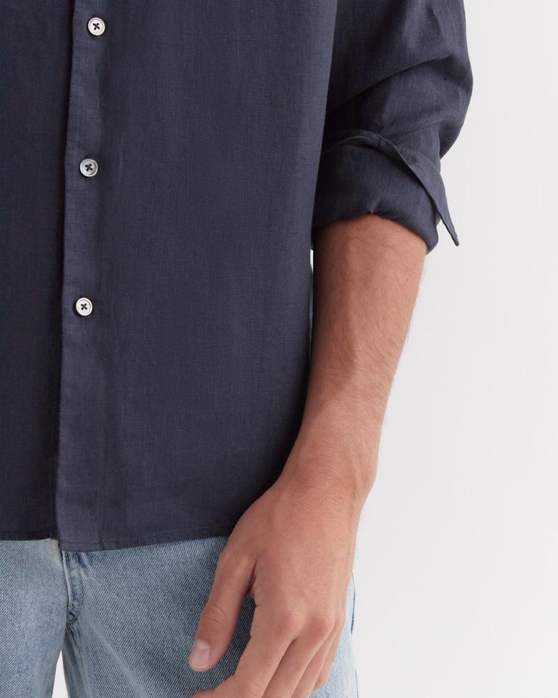 Mens Casual LS Shirt True Navy