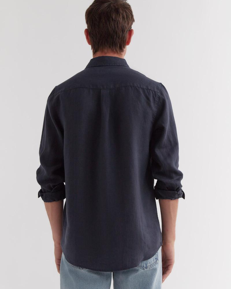 Mens Casual LS Shirt True Navy