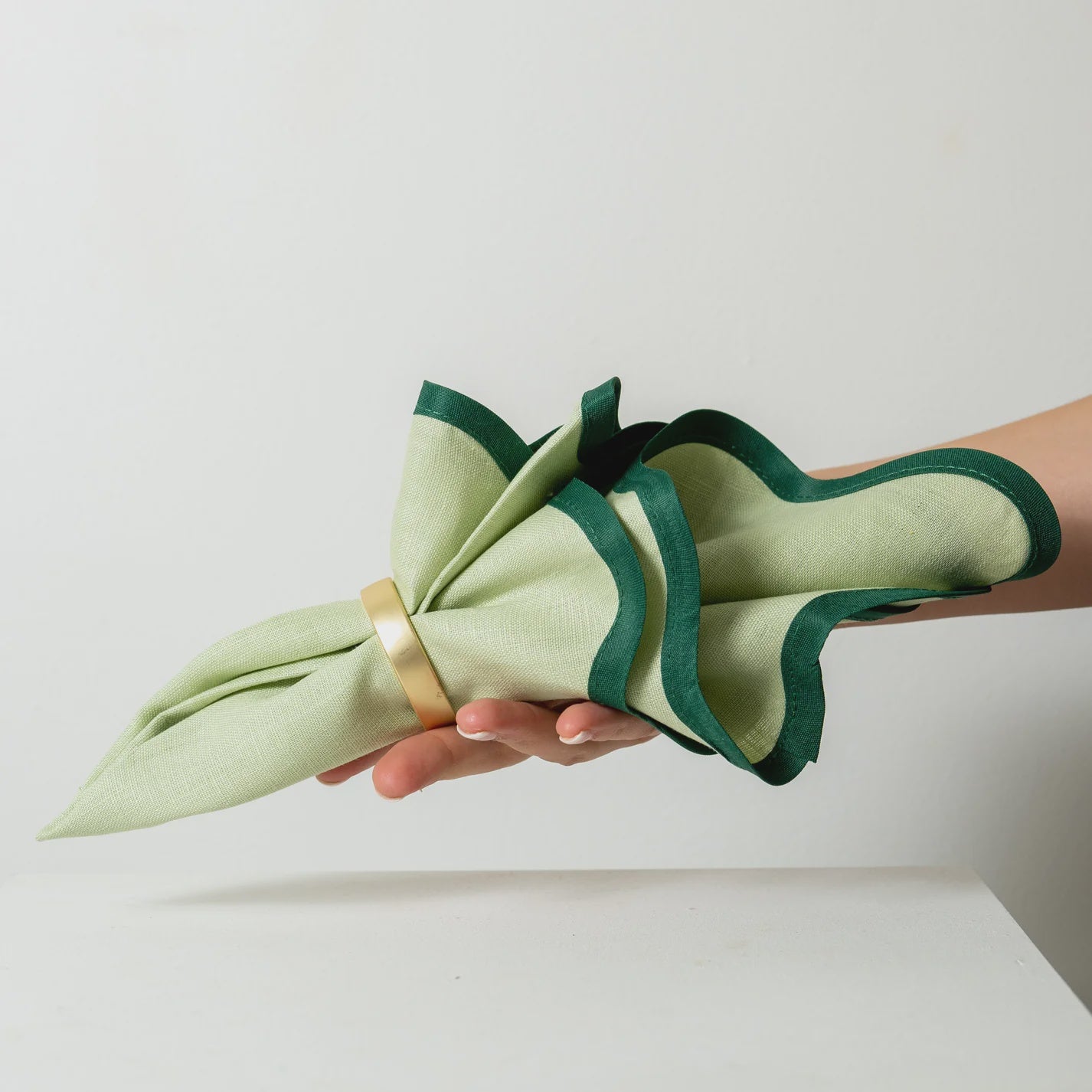 Scallop Napkins Green