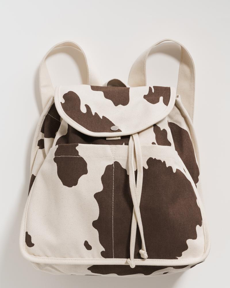 Drawstring Backpack Brown Cow