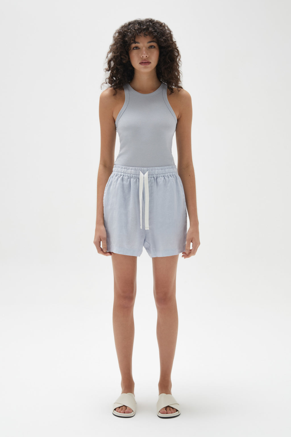Ease Linen Shorts Blue Haze