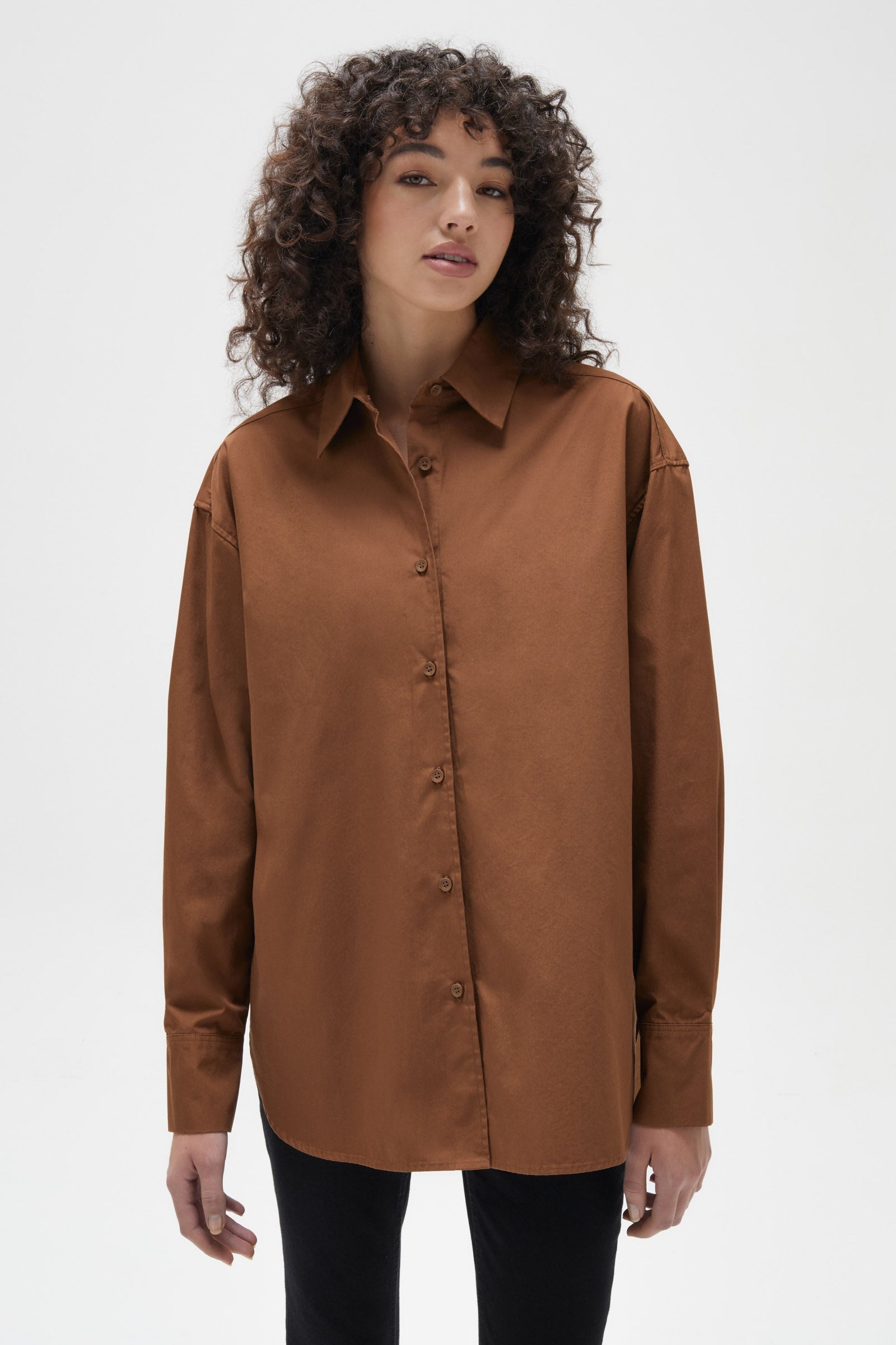 Everyday Poplin Shirt Burnt Ochre