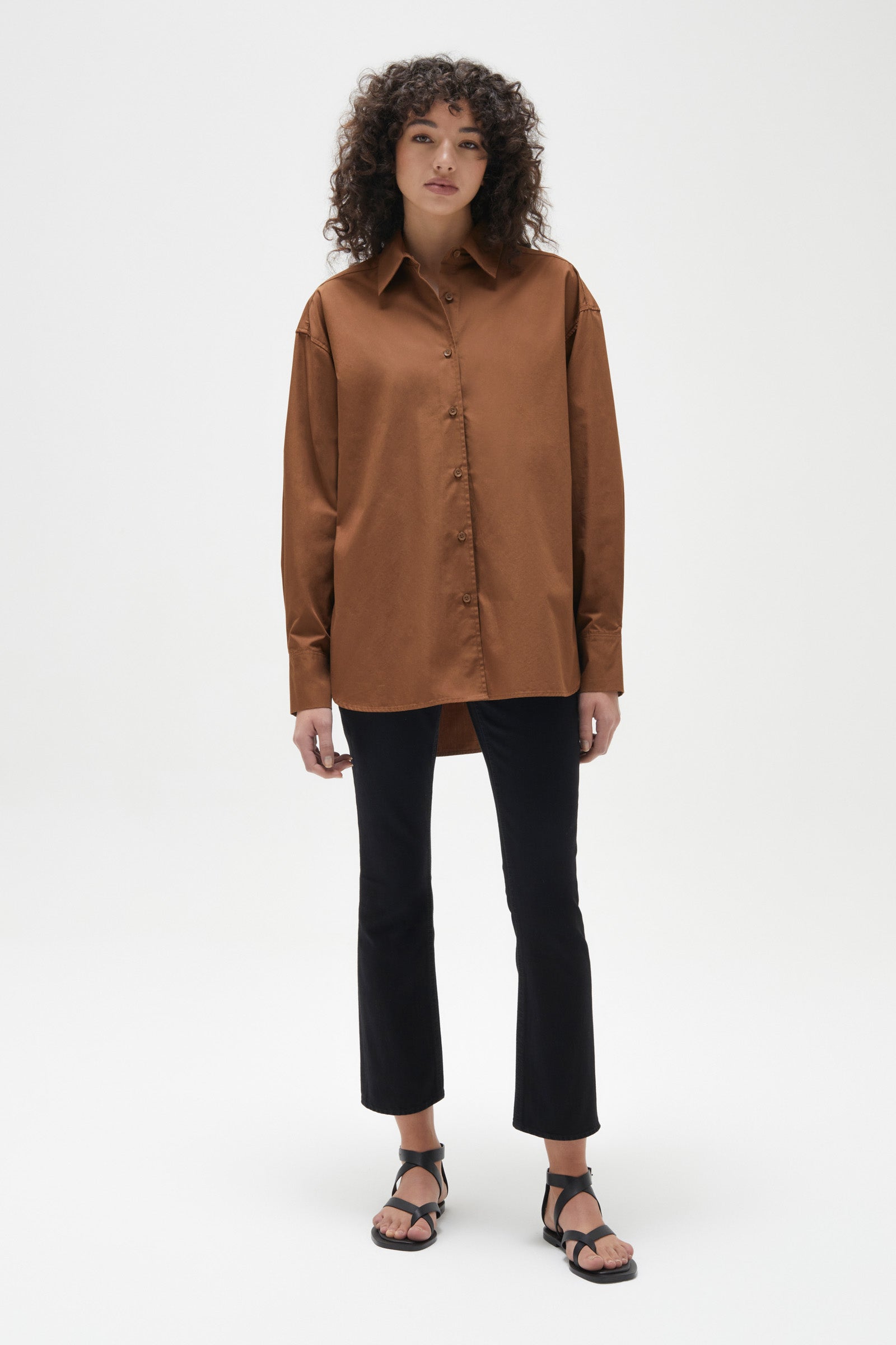 Everyday Poplin Shirt Burnt Ochre