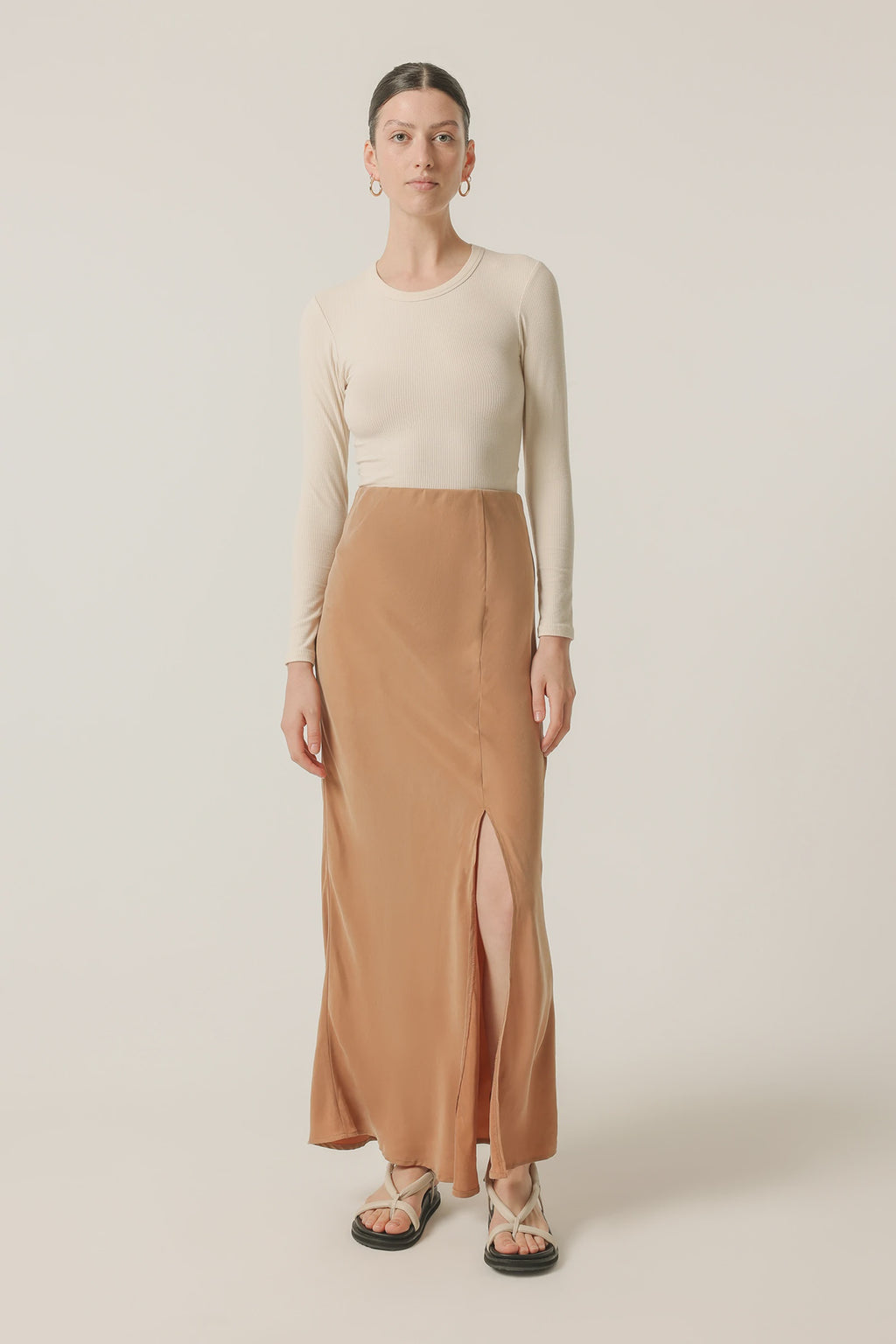 Harlow Cupro Skirt Maple