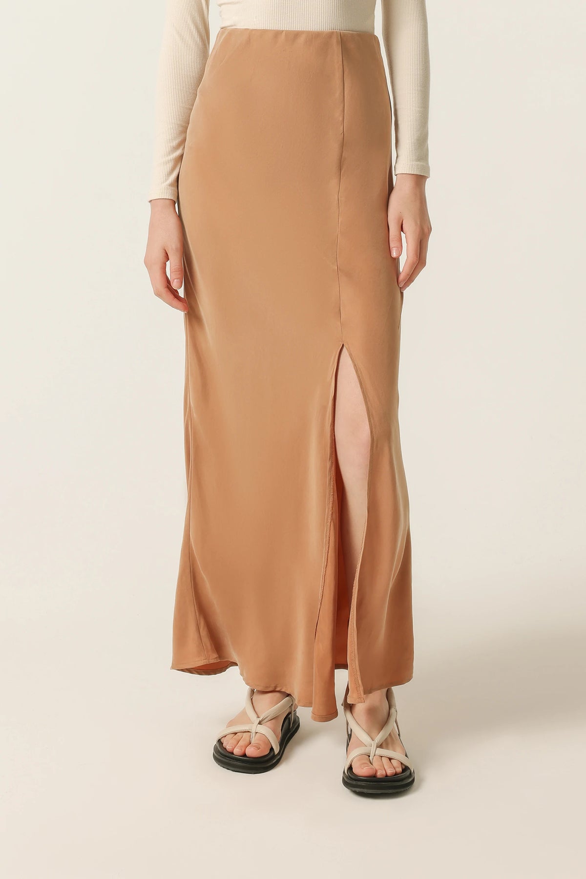 Harlow Cupro Skirt Maple