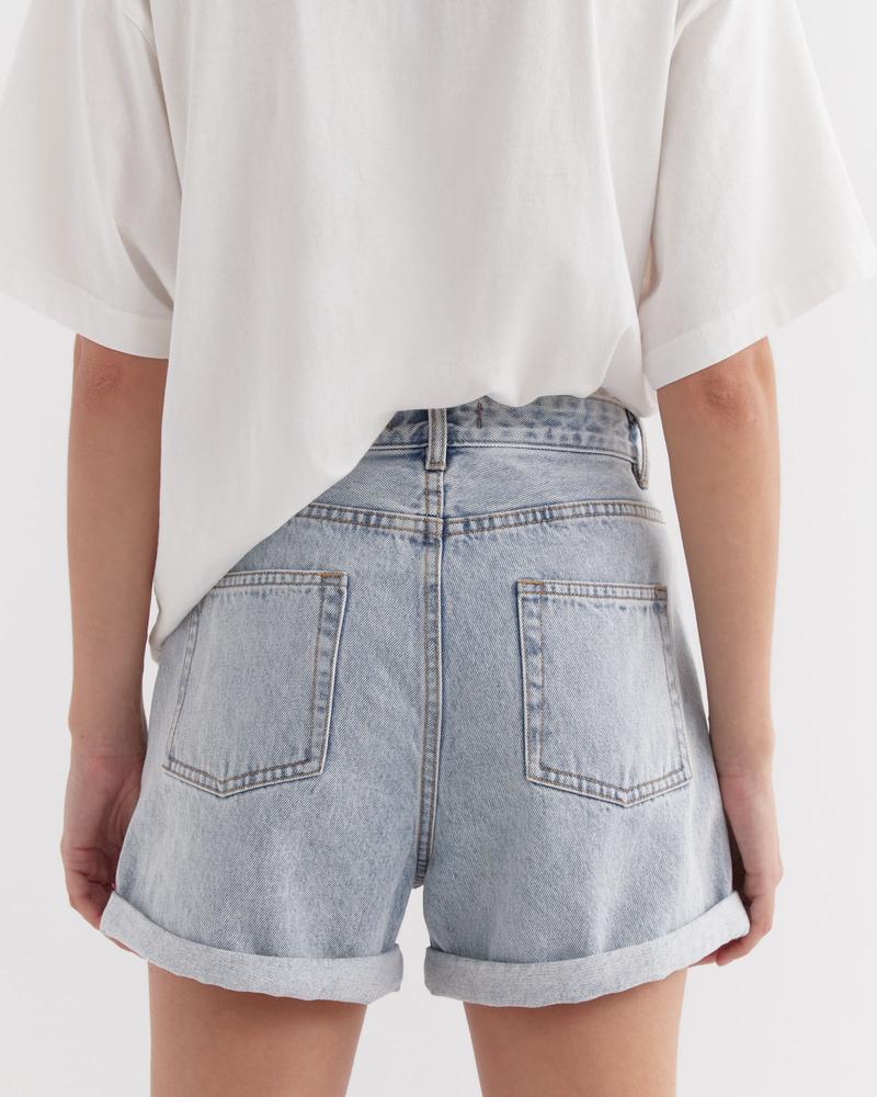 Rolled Hem Short Light Indigo