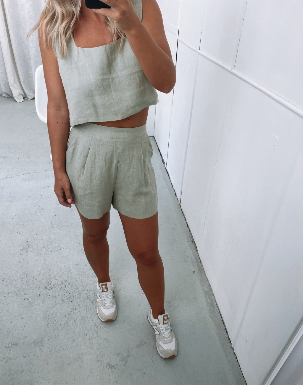 Tia Linen Top Sage