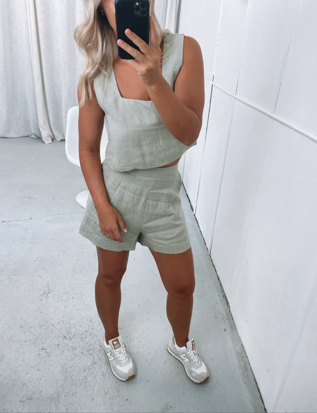 Tia Linen Top Sage