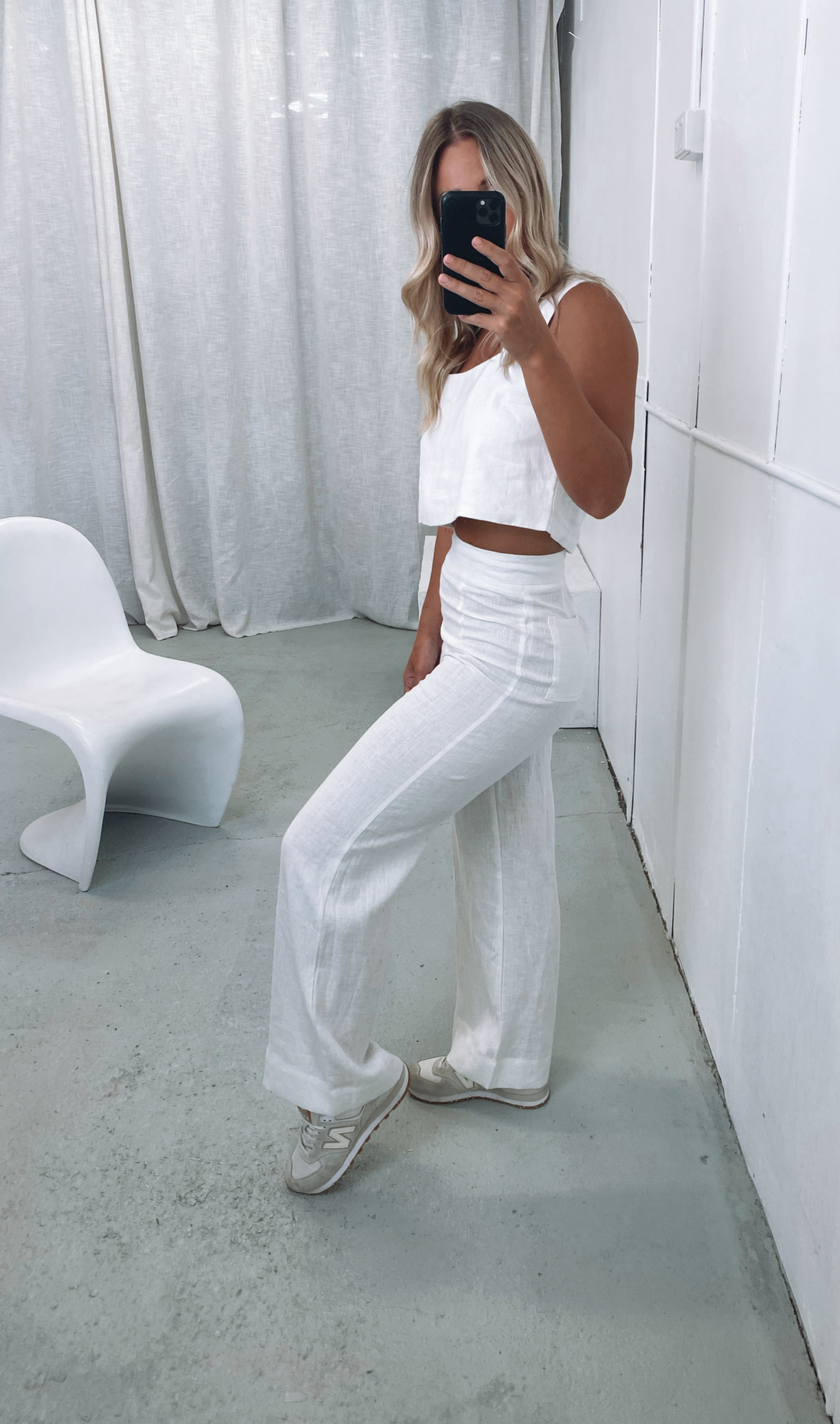 Tia Linen Pant White