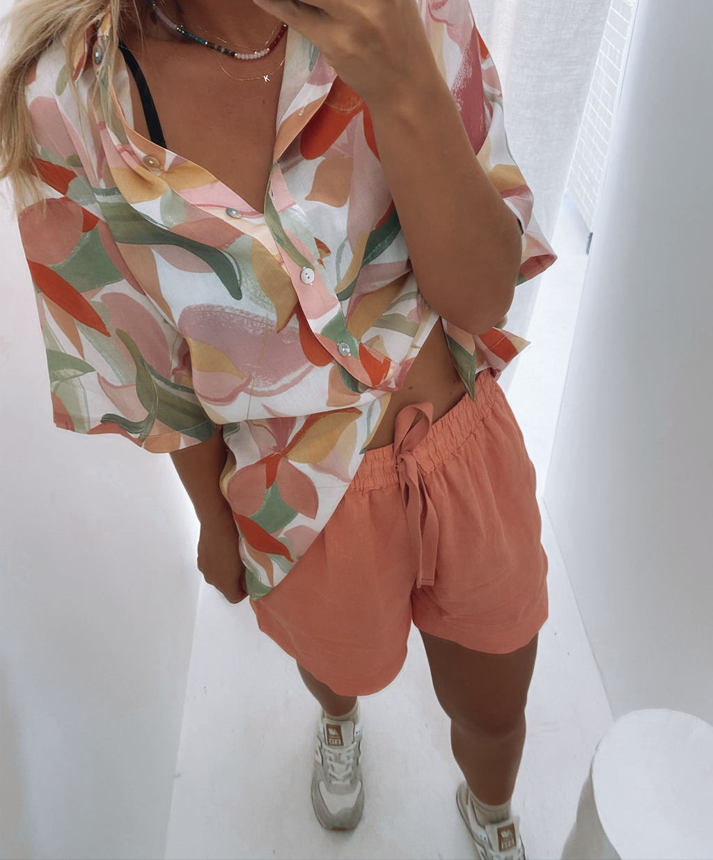 Anika Linen Short Washed Red