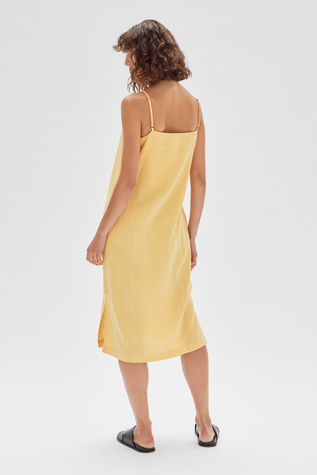 Linen Slip Dress Butterscotch