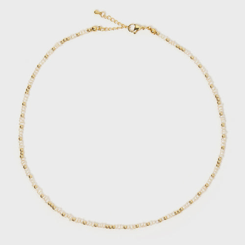 Lucia Pearl and Gold Necklace