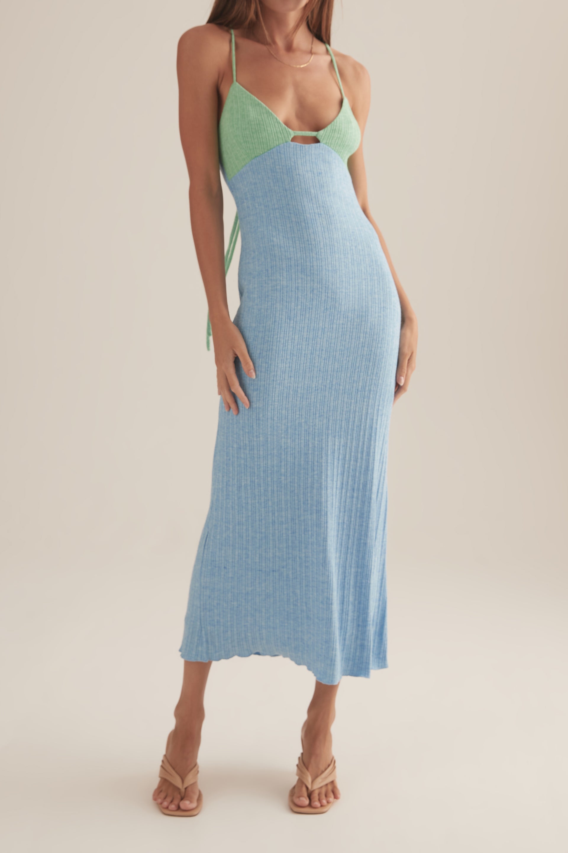 Mae Knit Dress Azure – plainjanes