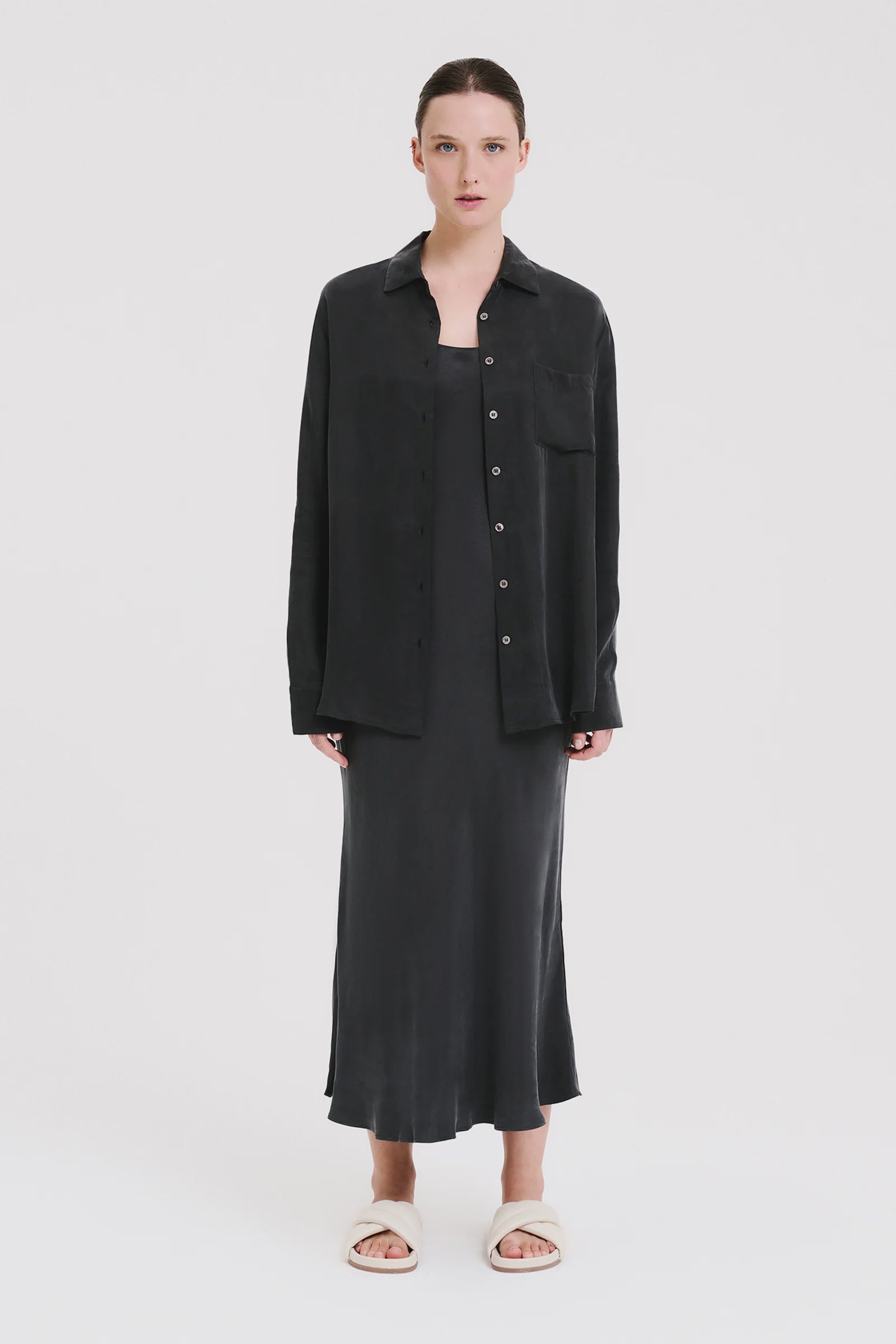 Ari Cupro Shirt Coal