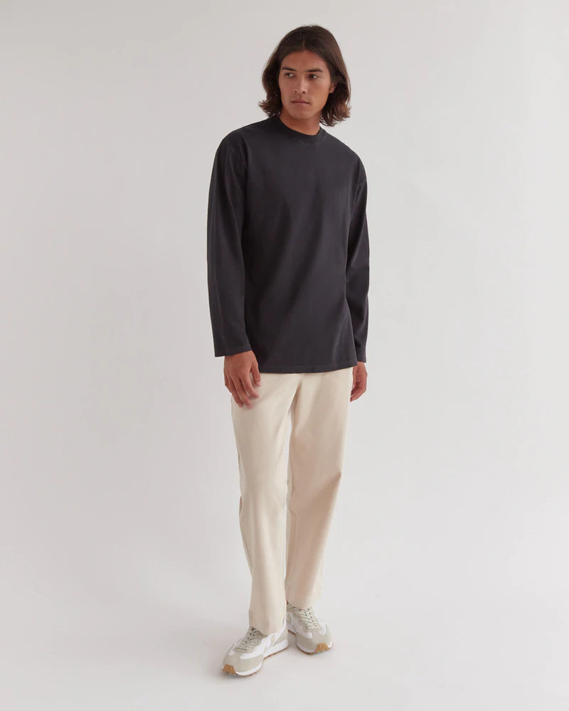 Mens LS Tee Washed Black