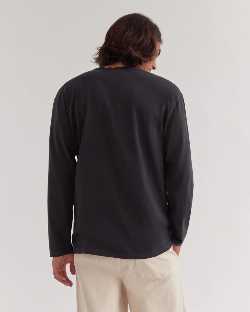 Mens LS Tee Washed Black