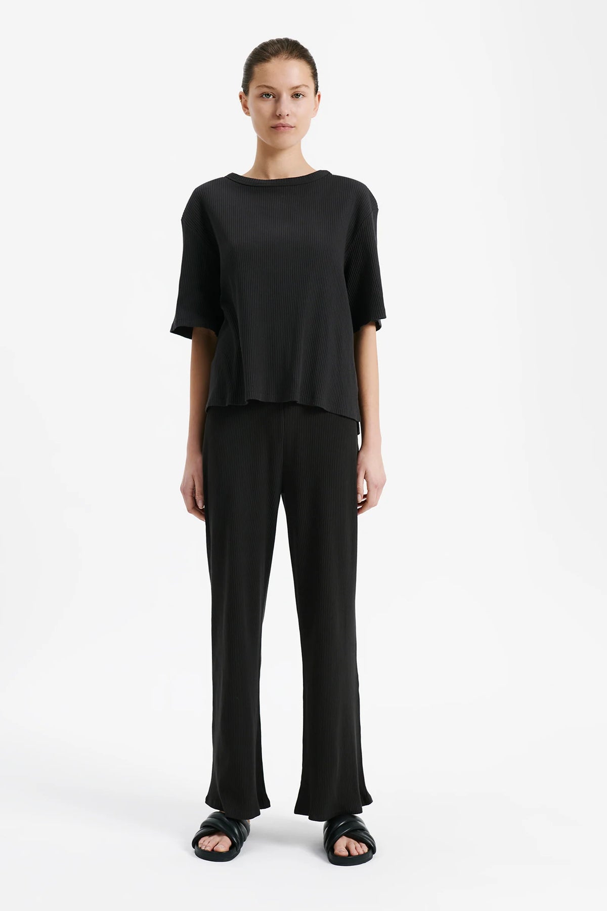 Lounge Rib Tee Coal