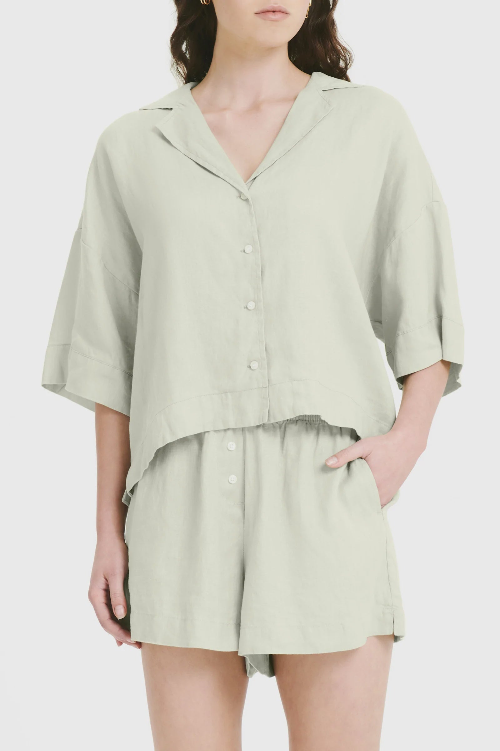 Linen Lounge Short Eucalypt